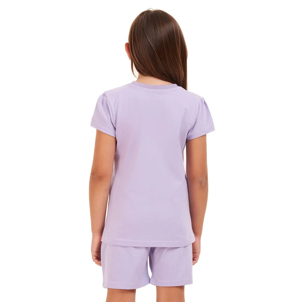 Girls summer pajama set Purple t-shirt +shorts - Image 2