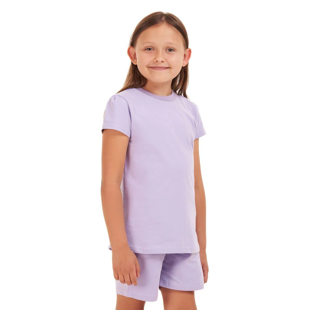 Girls summer pajama set Purple t-shirt +shorts - Image 3
