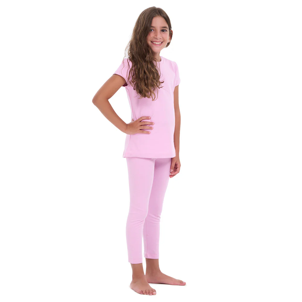Girls summer pajama set Rose t-shirt + Pants - Image 3