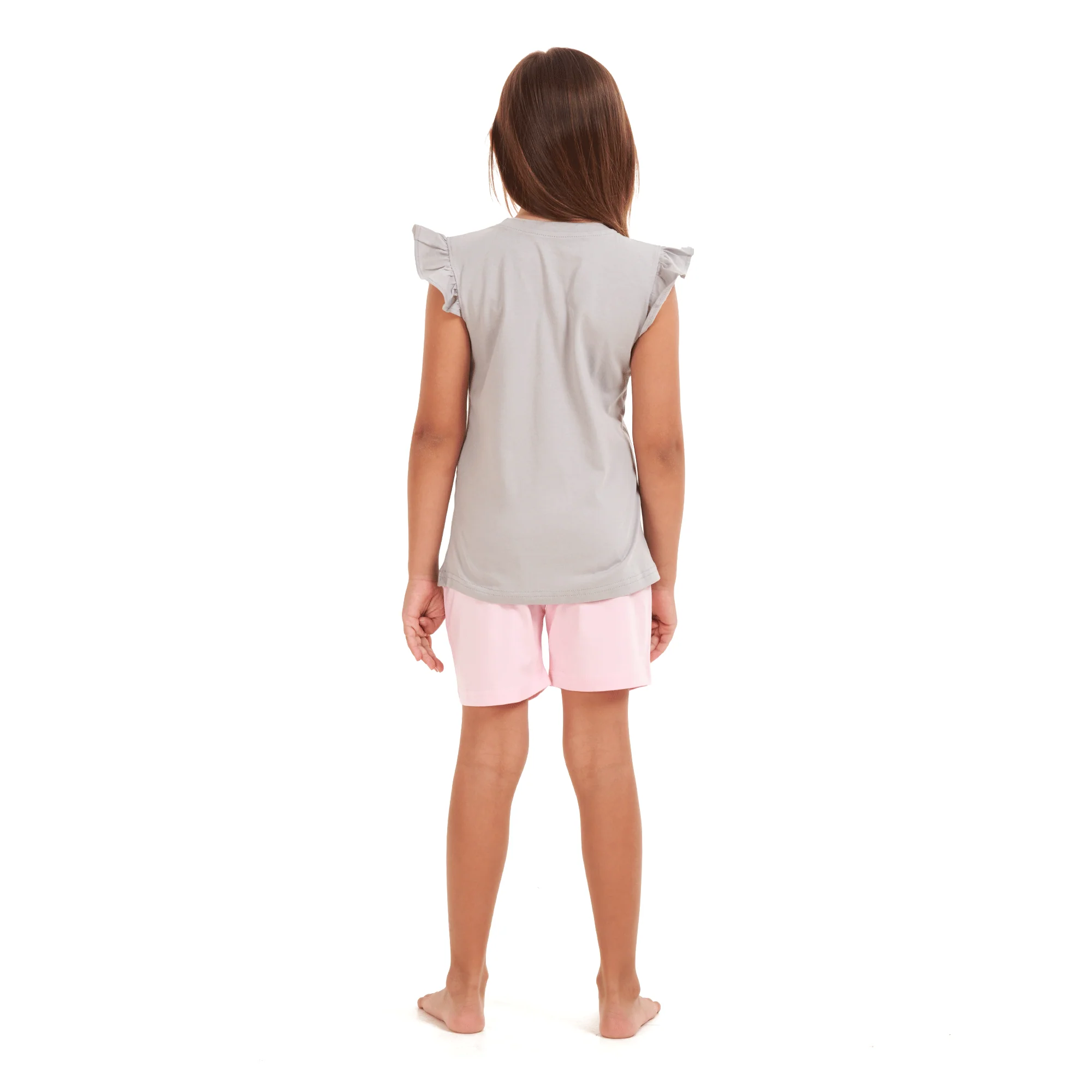 Girls summer pajama set Unicorn t-shirt + Pink shorts - Image 4
