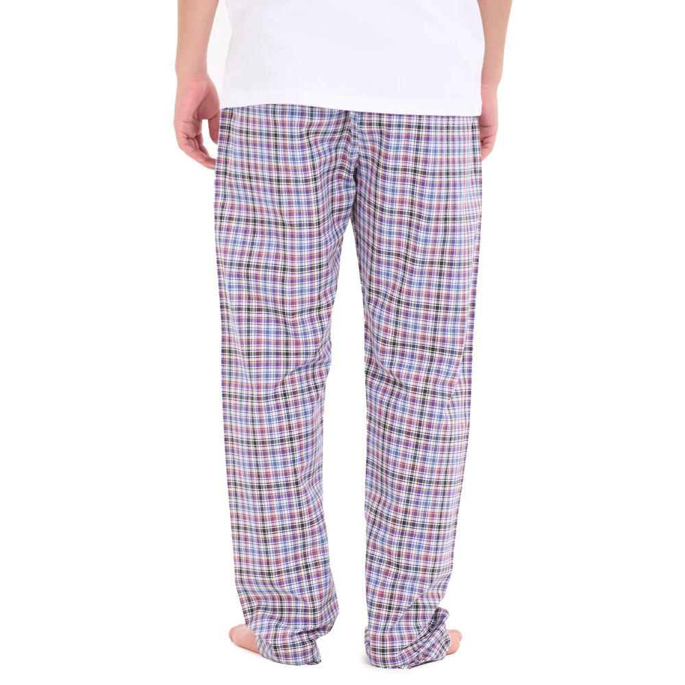 Men summer Black x Dark purple Checkered pants - Image 4