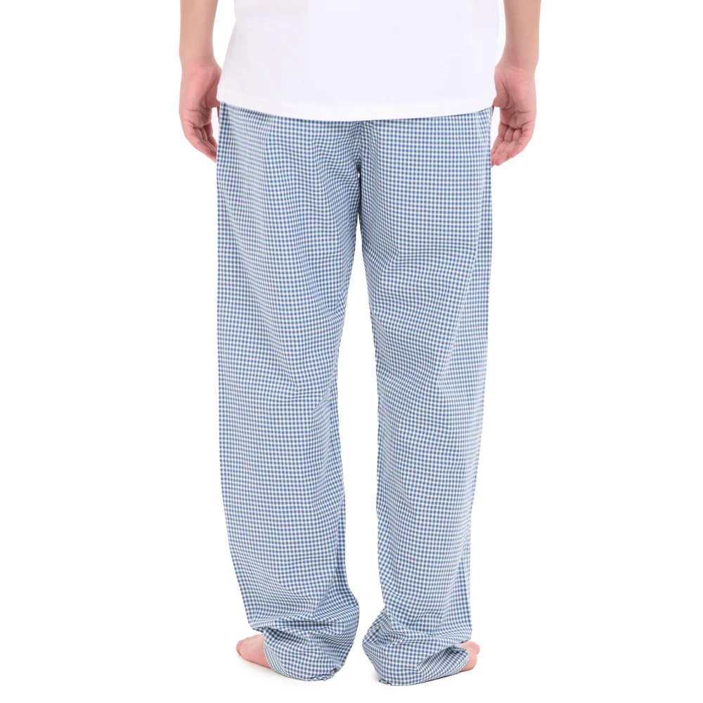 Men summer Dark Blue x White Checkered pants - Image 4