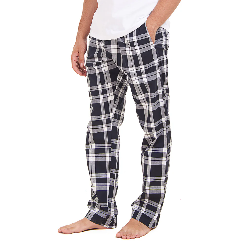 Men summer Dark Blue x White Checkered pants - Image 3