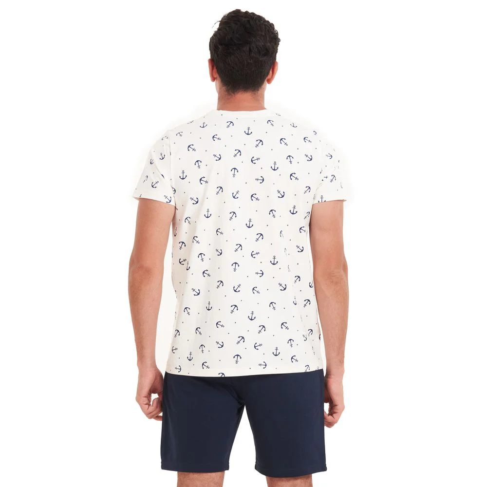 Men summer pajama set Anchor T-shirt +Dark Blue shorts - Image 4