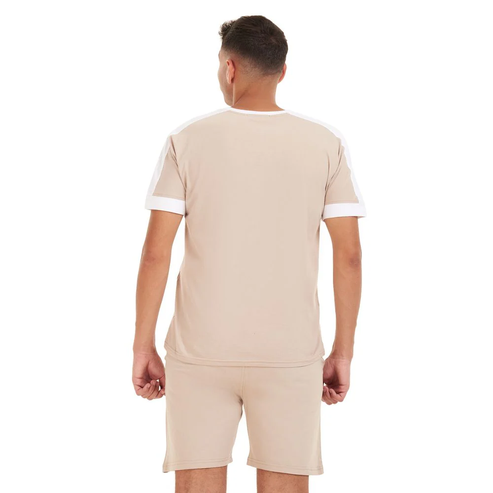 Men summer pajama set Beige T-shirt + short - Image 2