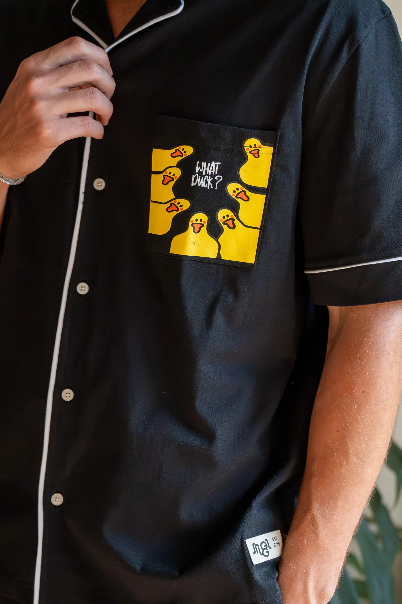 Men summer pajama set Black T-shirt + Pants - Image 3