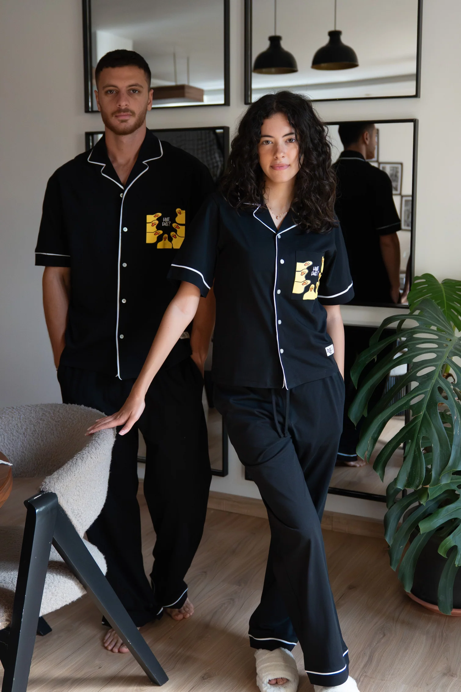 Men summer pajama set Black T-shirt + Pants - Image 5