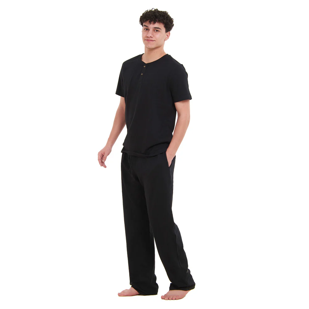 Men summer pajama set  Black T-shirt + Pants - Image 3
