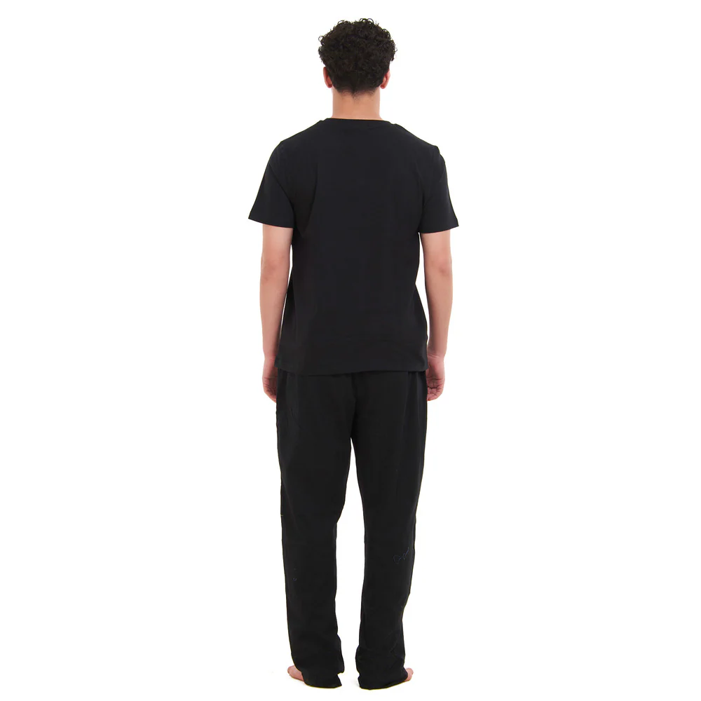 Men summer pajama set  Black T-shirt + Pants - Image 4