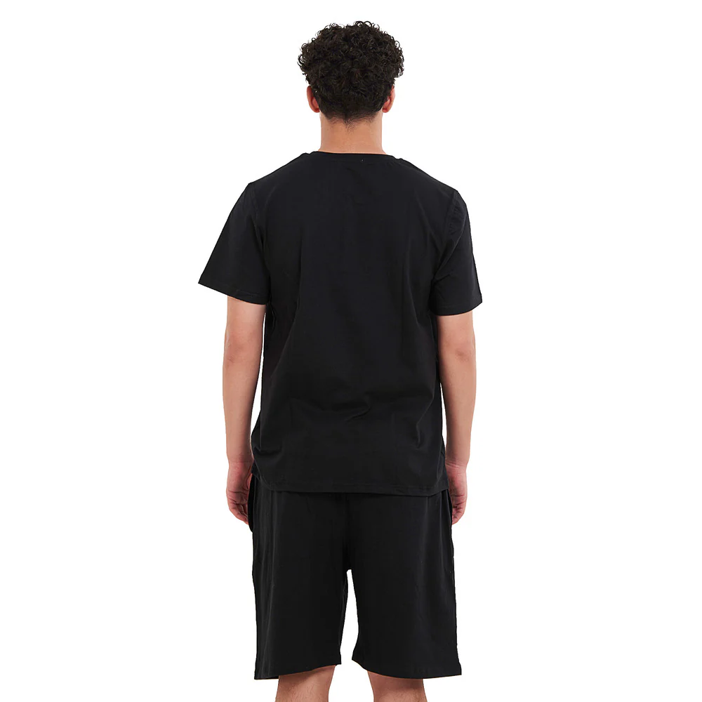 Men summer pajama set Black T-shirt + short - Image 4