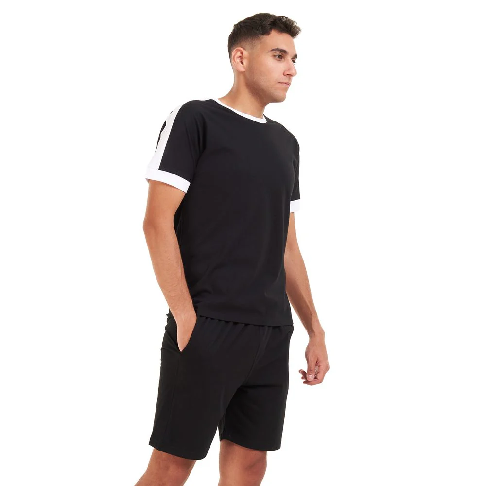 Men summer pajama set Black T-shirt + short - Image 2