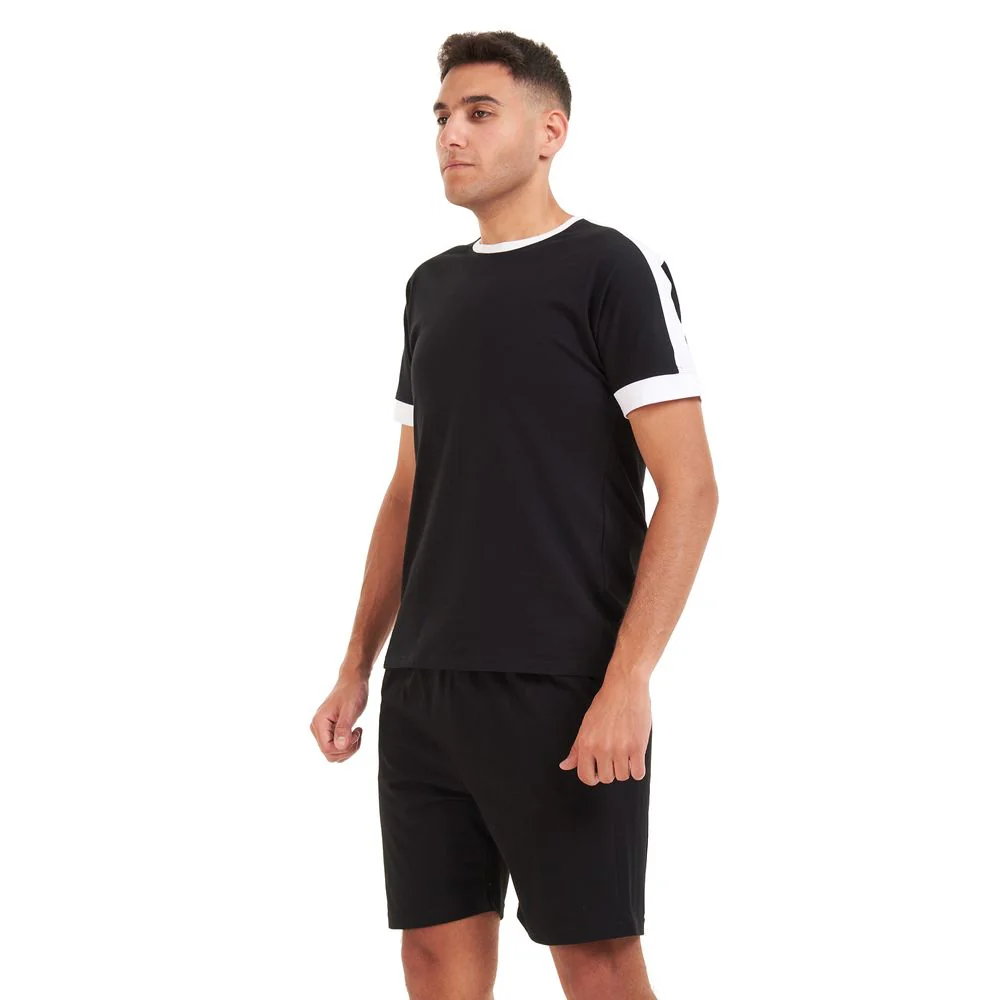 Men summer pajama set Black T-shirt + short - Image 3