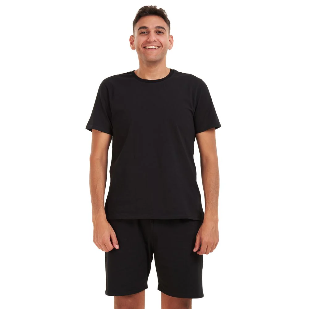 Men summer pajama set Black T-shirt + shorts - Image 3