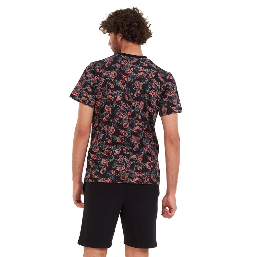Men summer pajama set Cashmere leaves t-shirt +Black shorts - Image 4