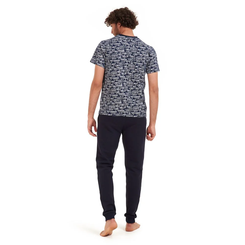 Men summer pajama set Boats T-shirt +Dark blue pants - Image 4