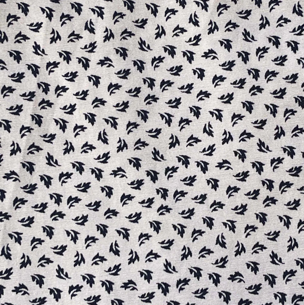 Men summer pajama set Dark blue T-shirt + White X Dark blue leaves Pants - Image 2