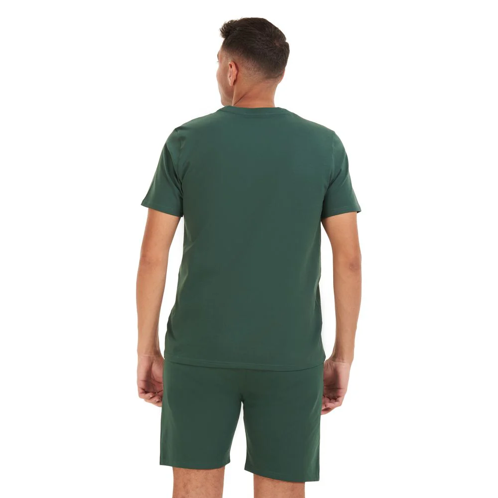 Men summer pajama set Dark green t-shirt + shorts - Image 4