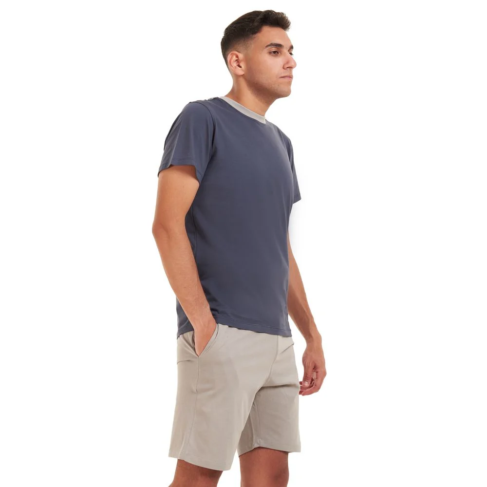 Men summer pajama set Dark Grey T-shirt +Light grey shorts - Image 2