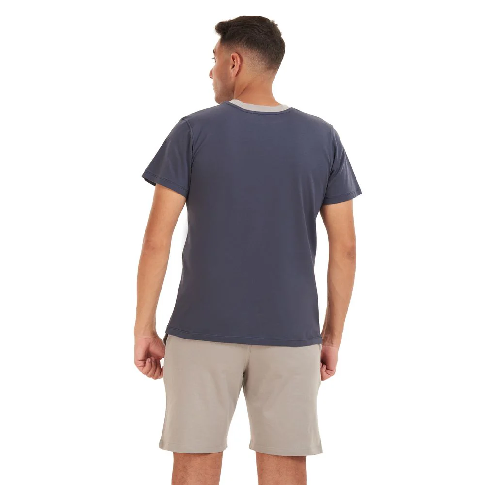 Men summer pajama set Dark Grey T-shirt +Light grey shorts - Image 3
