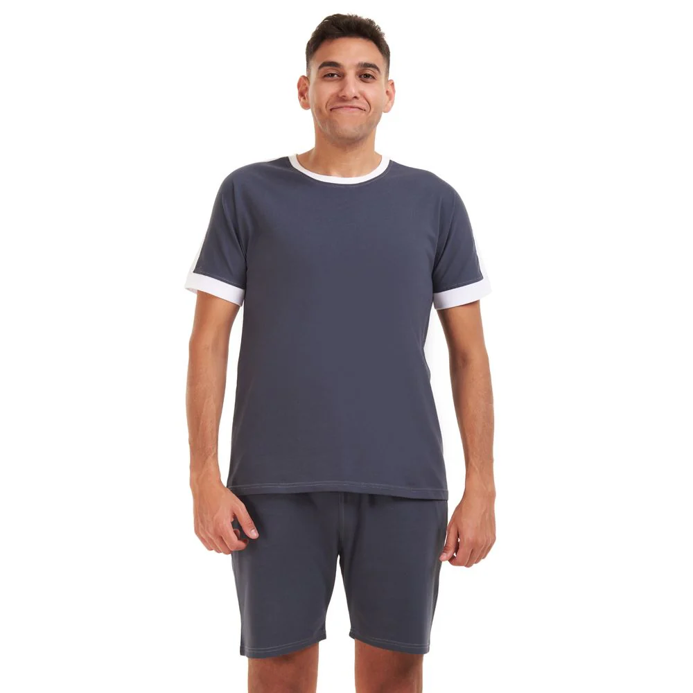 Men summer pajama set Dark grey T-shirt + short - Image 5