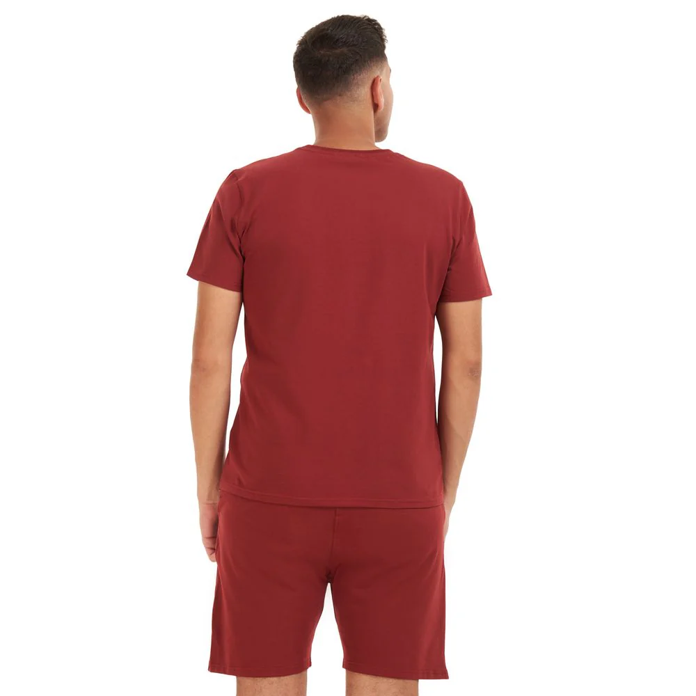 Men summer pajama set Dark red t-shirt + shorts - Image 4