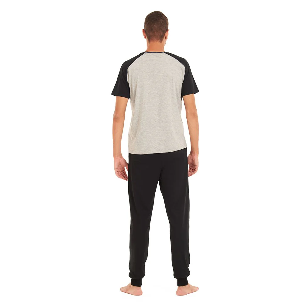 Men summer pajama set Grey t-shirt +Black Pants - Image 3