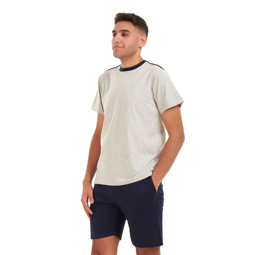 Men summer pajama set Grey T-shirt +Dark blue shorts - Image 4