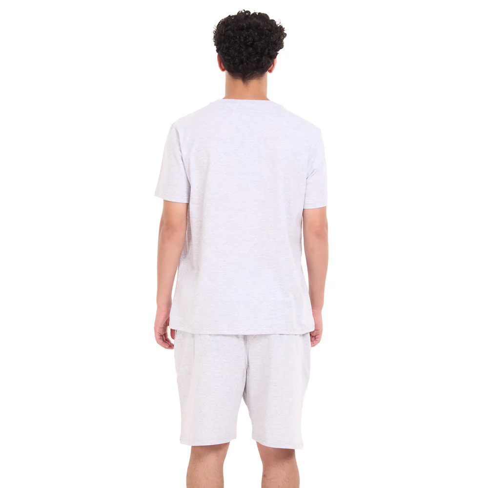 Men summer pajama set Grey T-shirt + short - Image 4