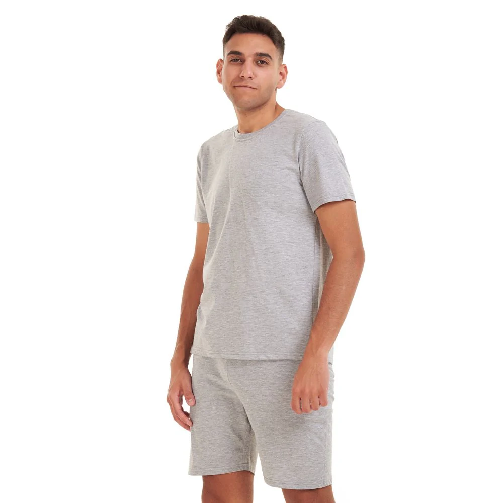 Men summer pajama set Grey T-shirt + shorts - Image 2