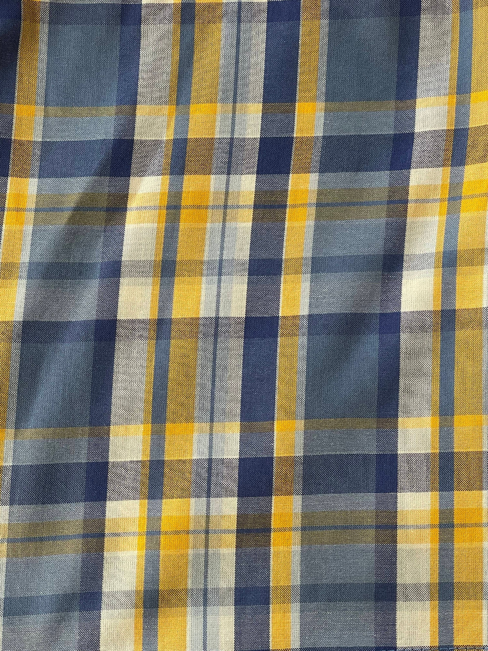 Men summer pajama set Indigo T-shirt + Indigo X Yellow checkered Shorts - Image 2