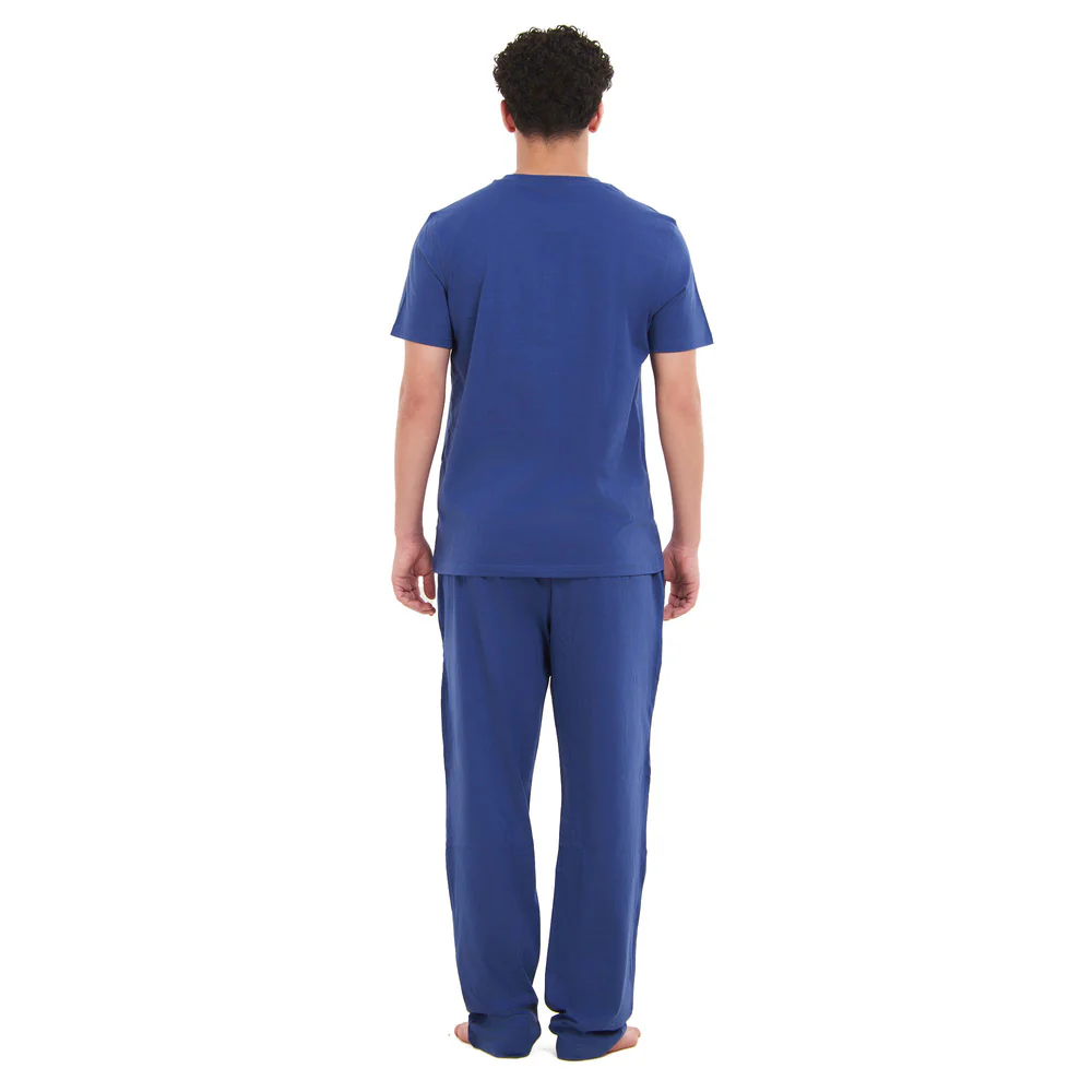 Men summer pajama set  Indigo T-shirt + Pants - Image 4