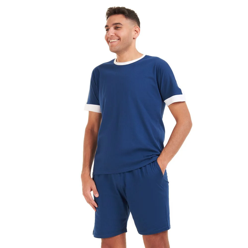 Men summer pajama set Indigo T-shirt + short - Image 3