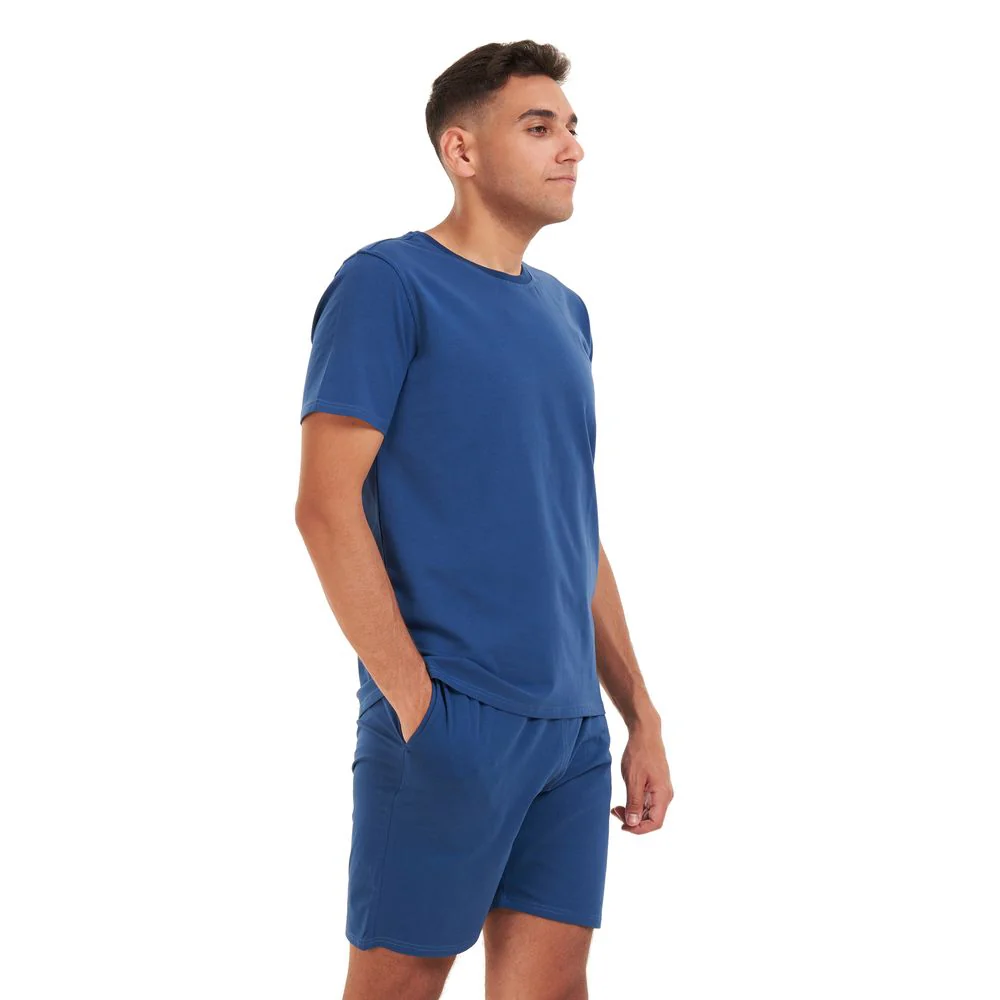 Men summer pajama set Indigo T-shirt + shorts - Image 3