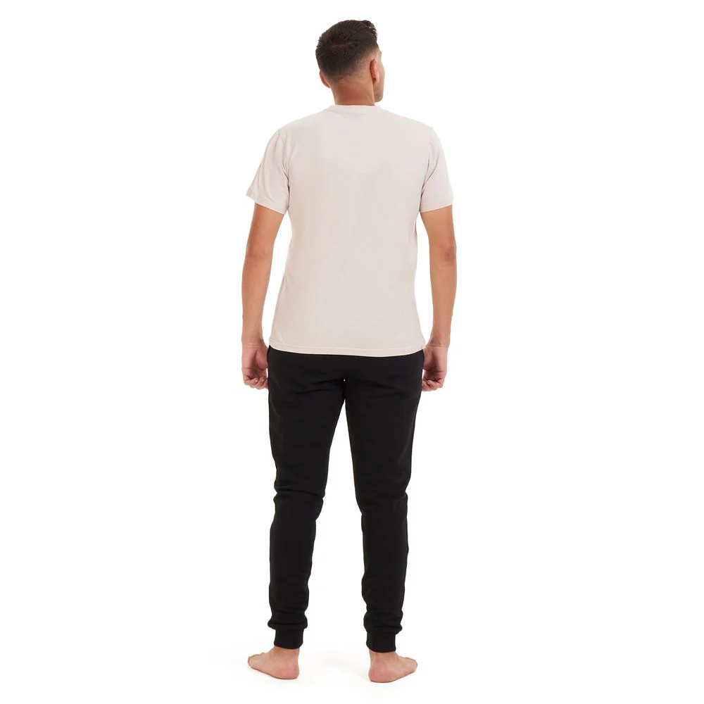 Men summer pajama set Light grey T-shirt + Black  pants - Image 4