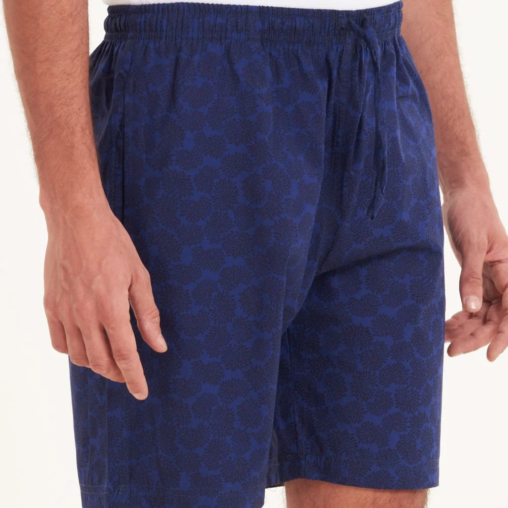 Men summer short Dark blue leaves - Image 2