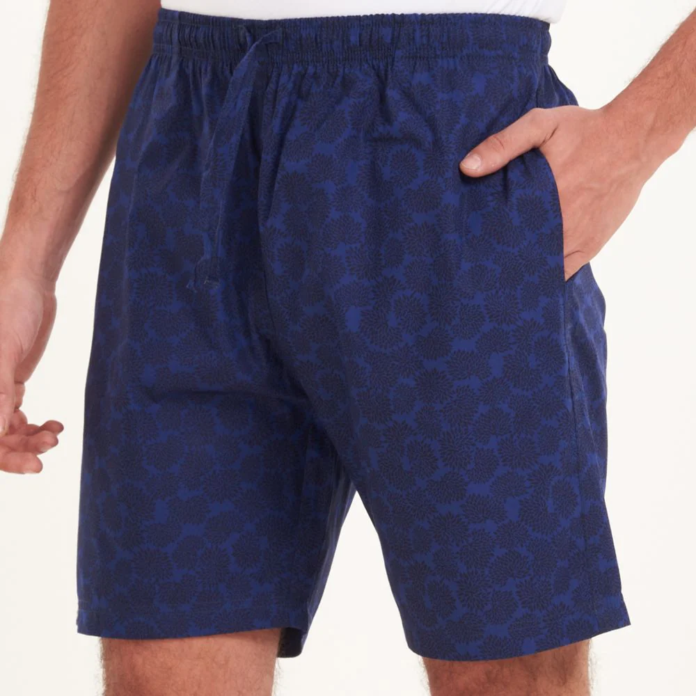Men summer short Dark blue leaves - Image 3