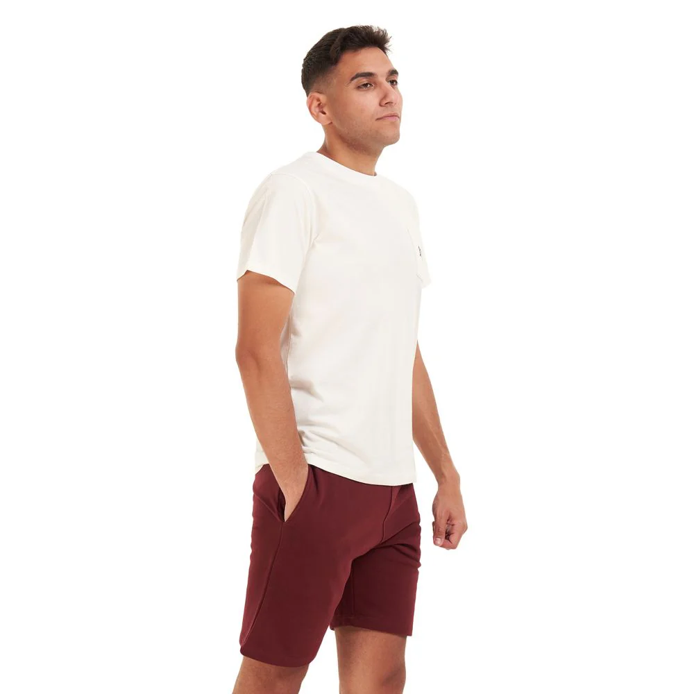 Men summer pajama set off-white t-shirt +dark red shorts - Image 3