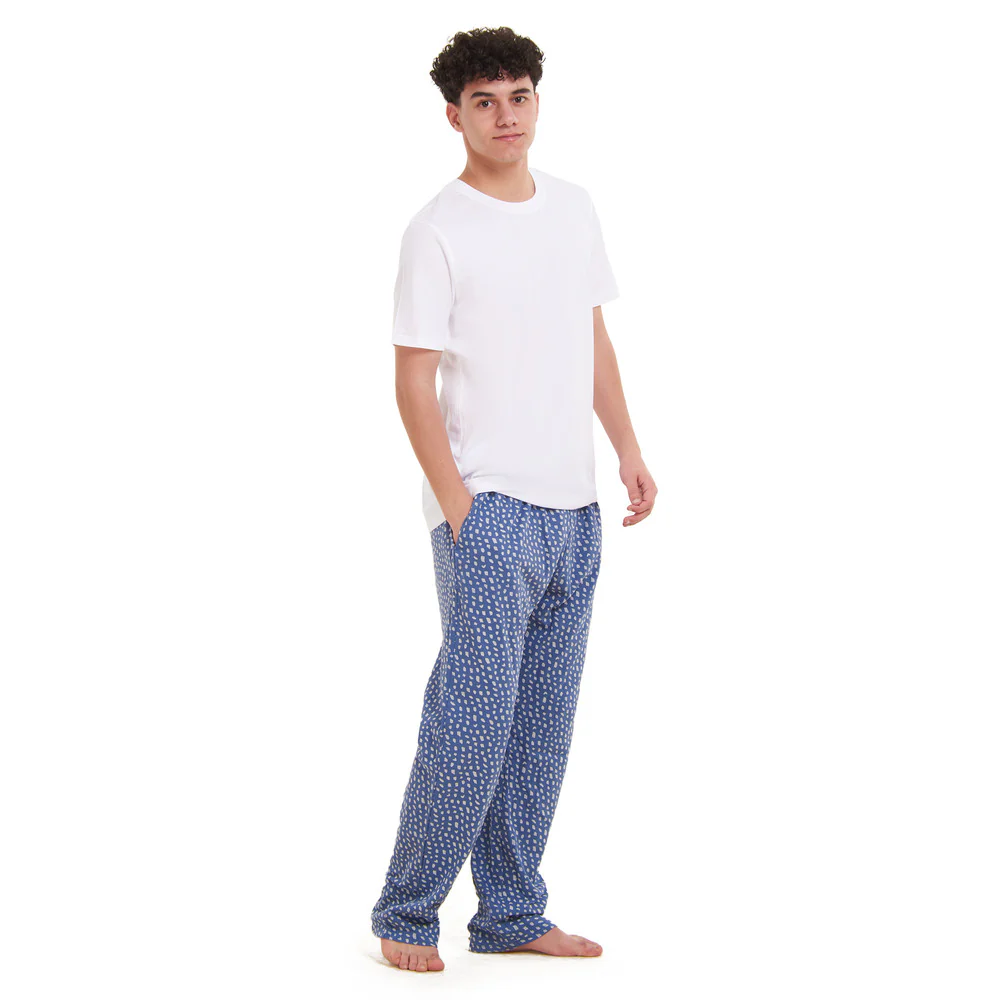 Men summer pajama set  Off White T-shirt + Off White Blocks Pants - Image 2
