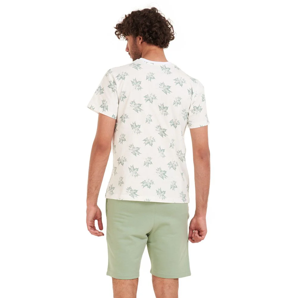Men summer pajama set Pistache leaves t-shirt +Pistache shorts - Image 4