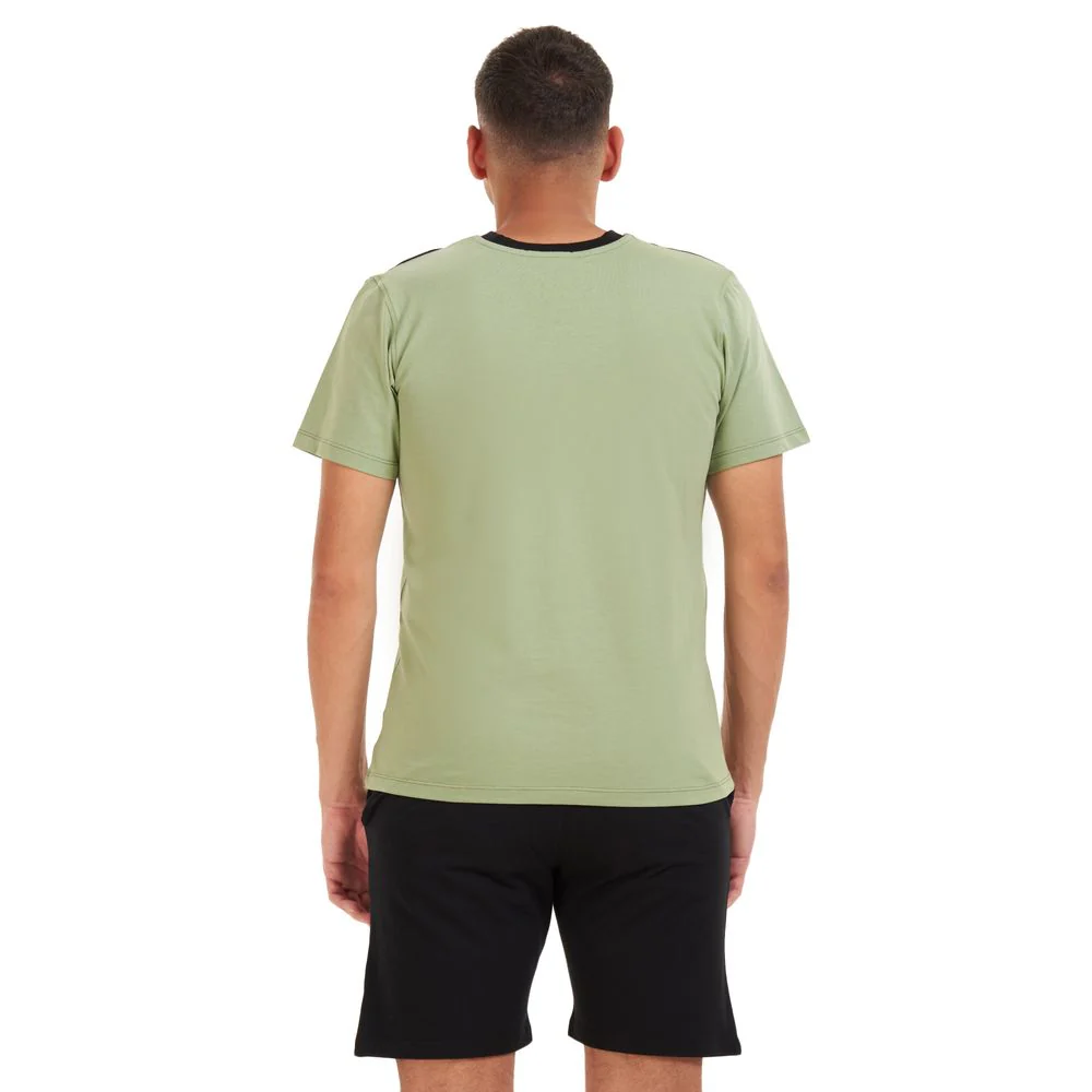 Men summer pajama set Pistache T-shirt +black shorts - Image 4