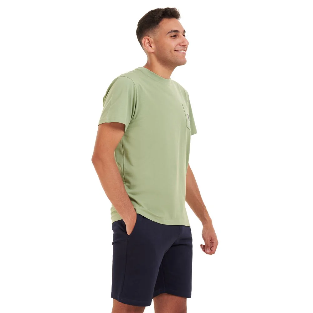 Men summer pajama set Pistache t-shirt +dark blue shorts - Image 2