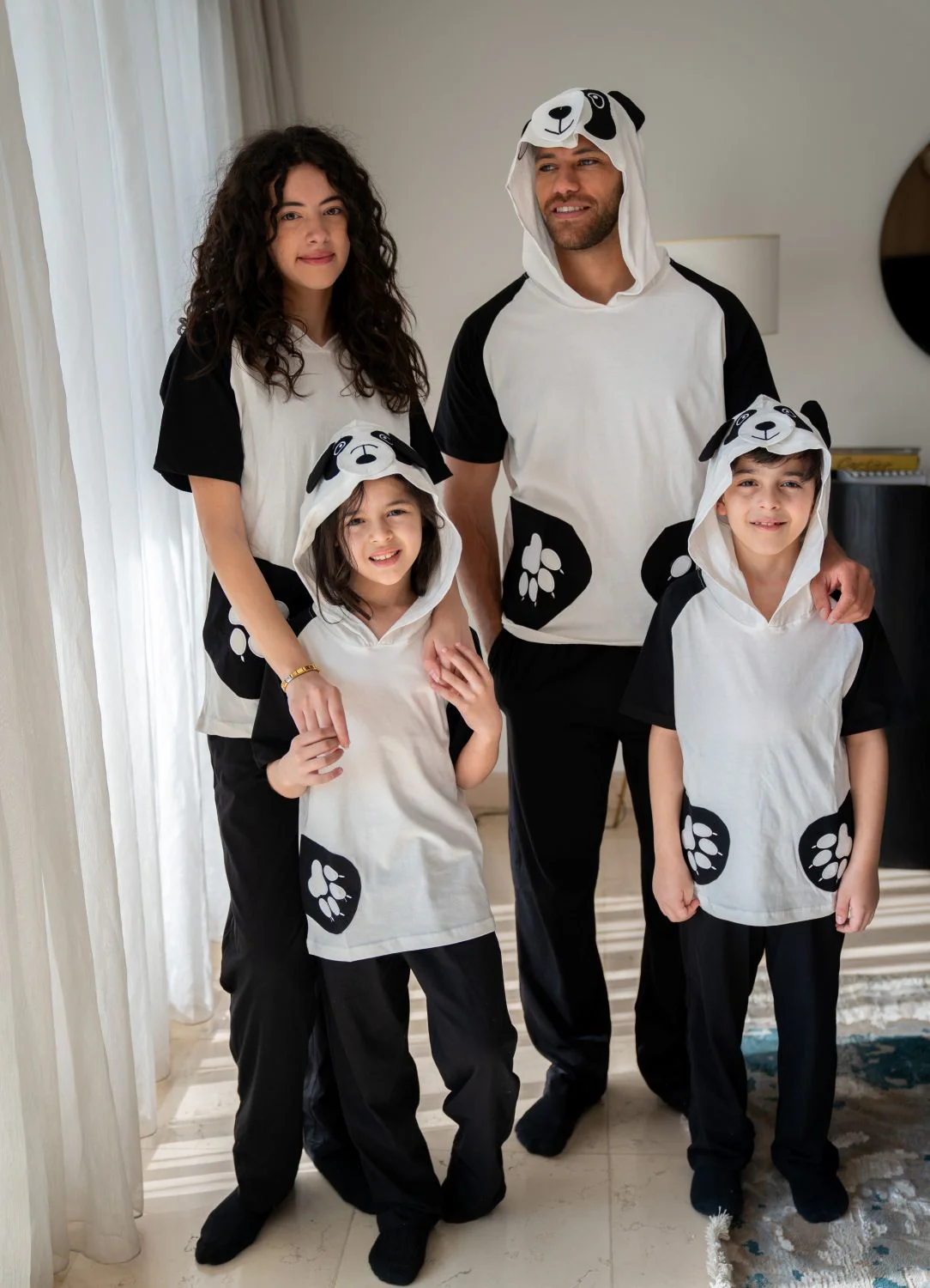 Snuggs unisex summer pajama set White T-shirt + Black Pants - Image 3
