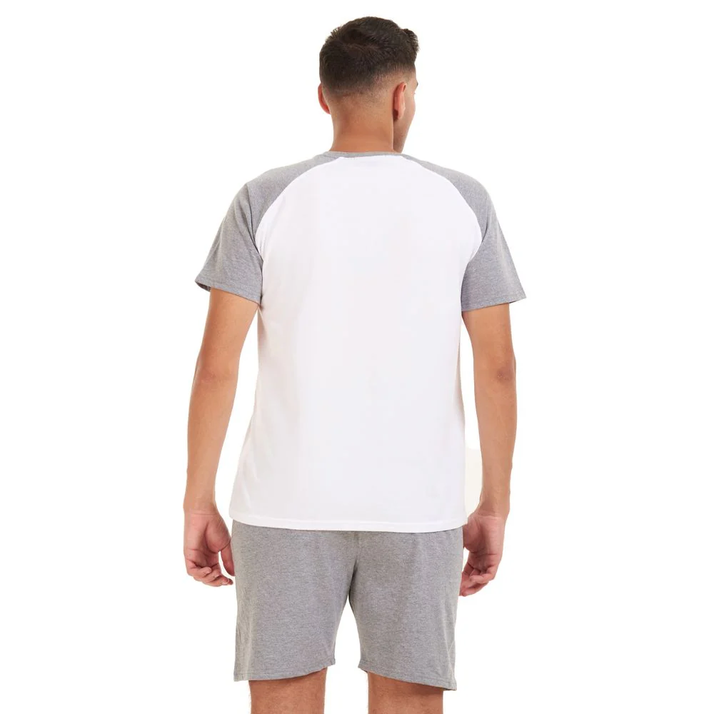 Men summer pajama set White T-shirt + Grey short - Image 3