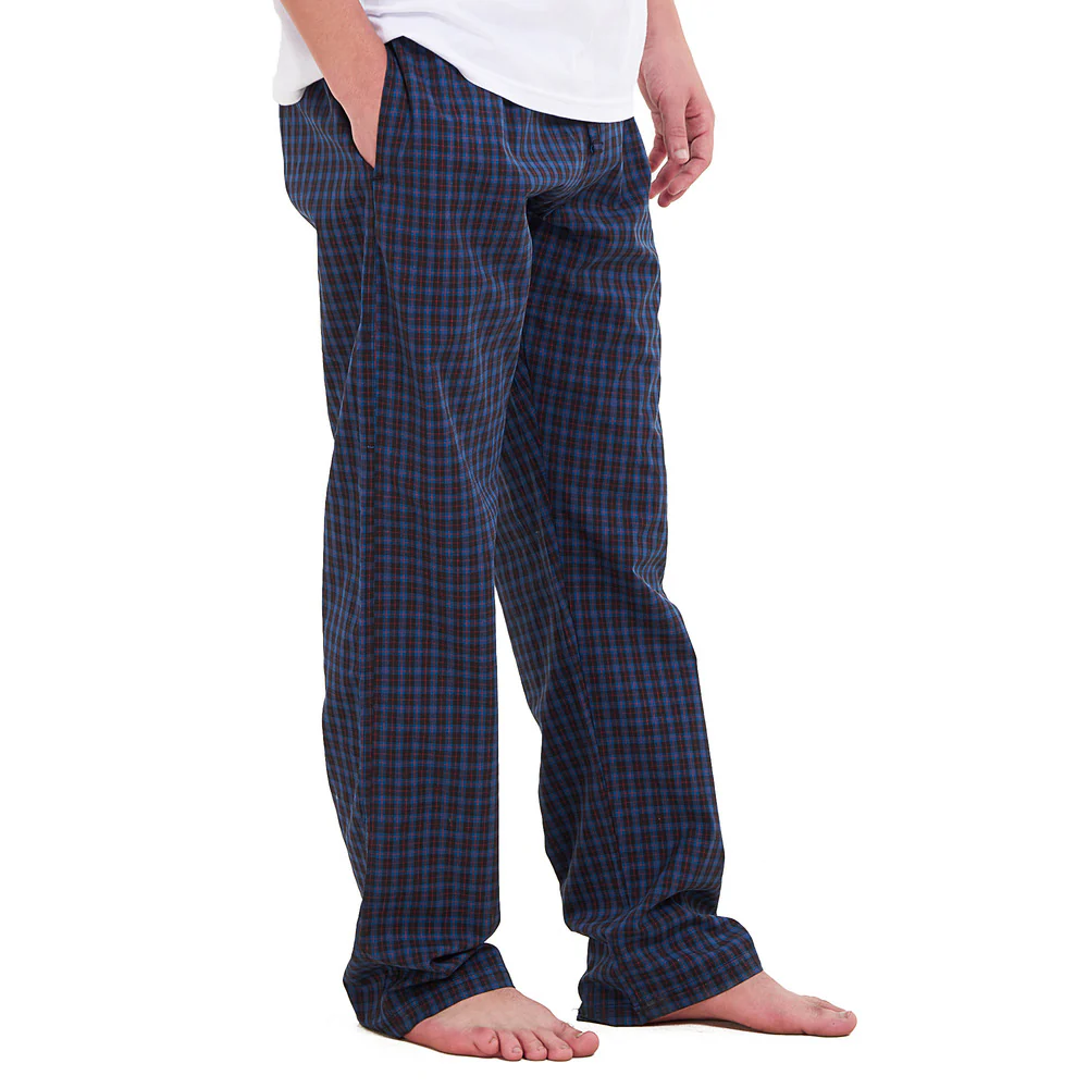 Men summer Blue x Black checkered pants - Image 2