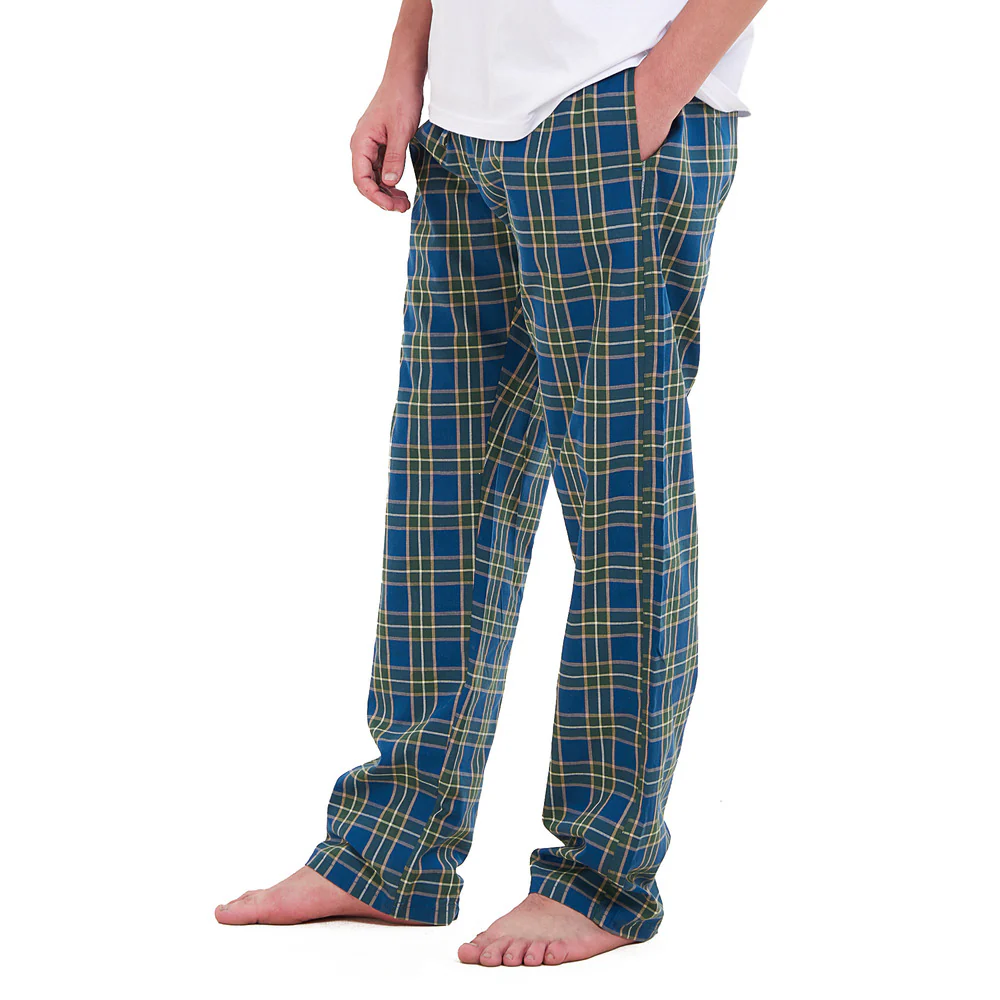 Men summer pant checkered olive x Petroleum - Image 3