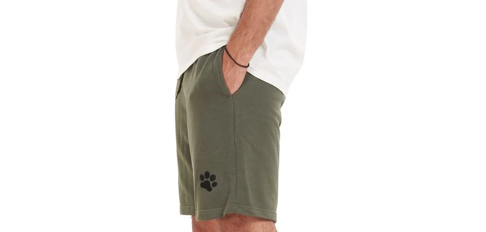 Men summer casual short Dark Green paws - Image 2