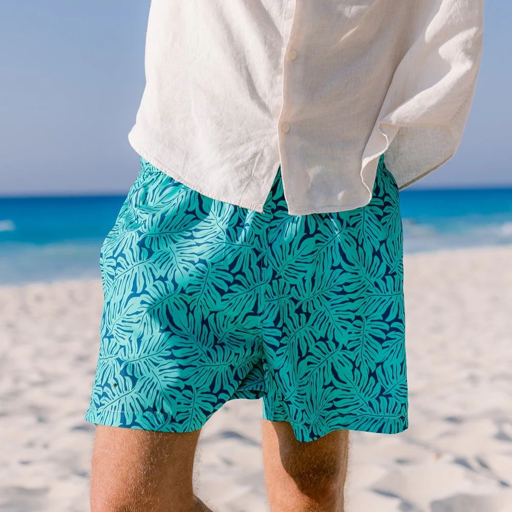 Men summer swimwear Monstera leaves - Image 3