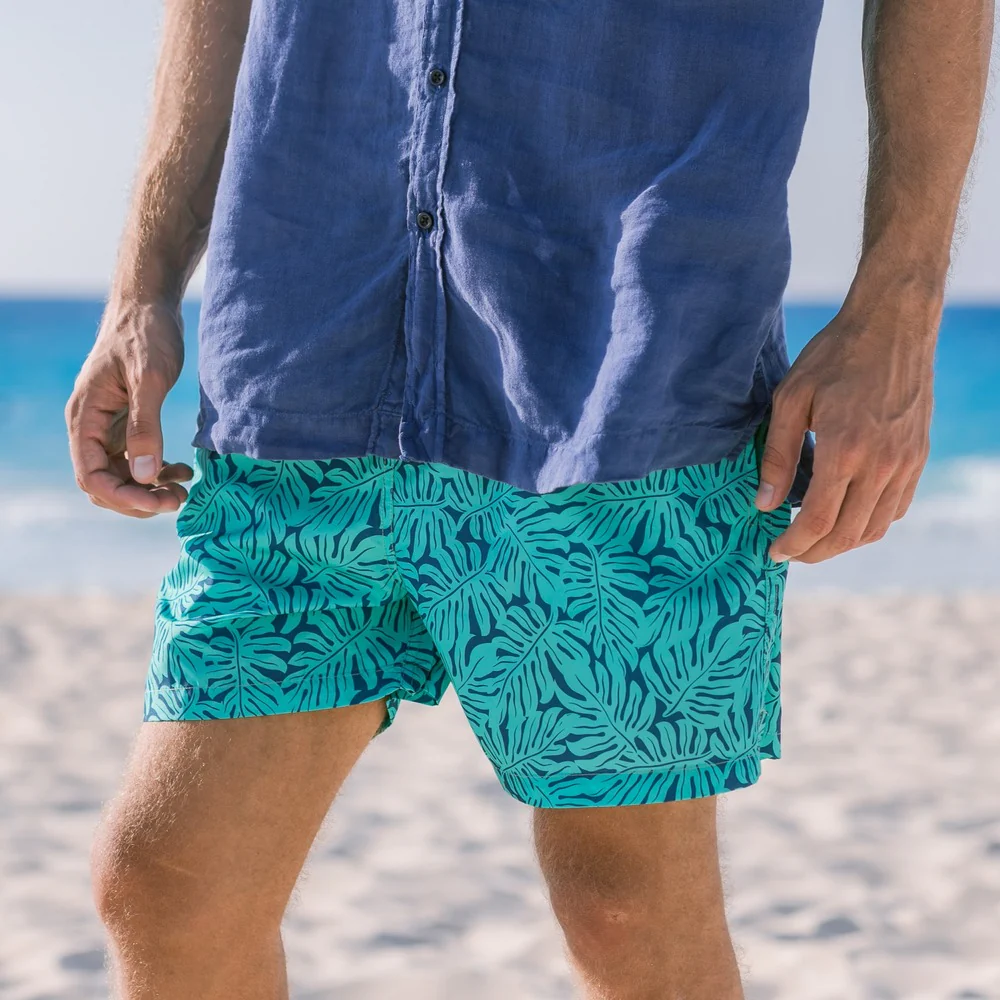 Men summer swimwear Monstera leaves - Image 4