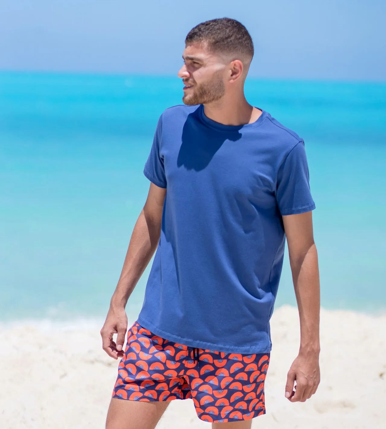 Men summer swimwear Peach - Image 4
