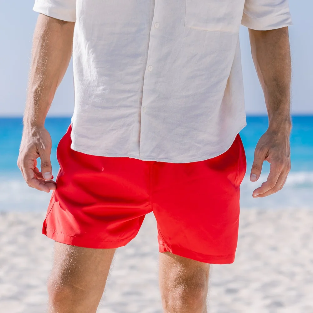 Men summer swimwear Red - Image 4